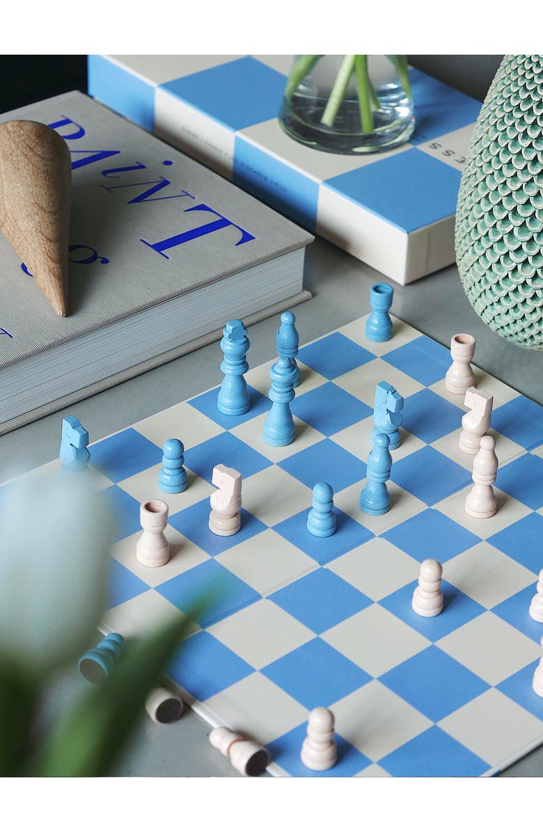 PRINTWORKS Chess Game Set, Alternate, color, Blue/ White