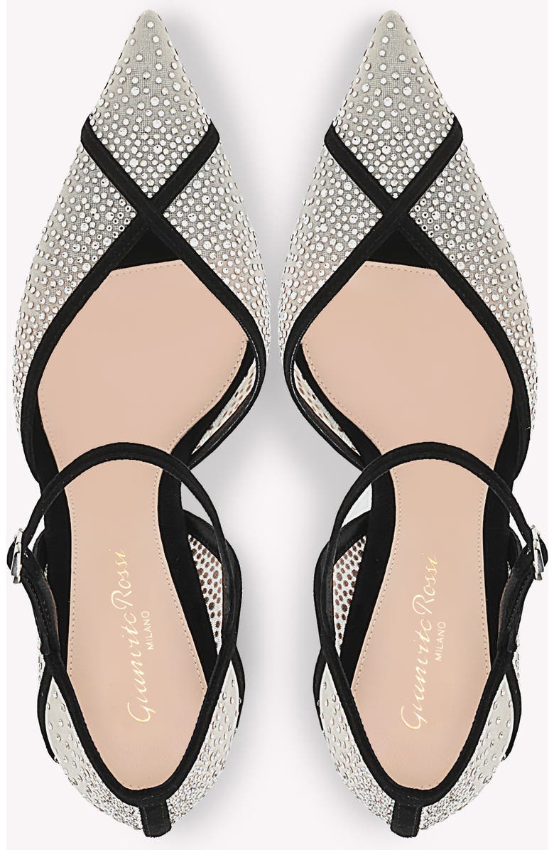 Gianvito Rossi Confetti D'Orsay Pump, Alternate, color, Black Suede And Fabric