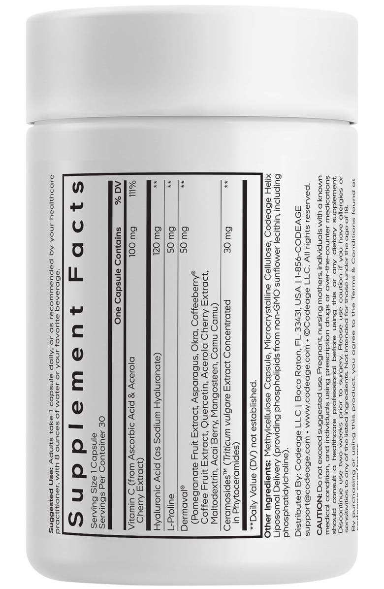 Codeage Skin Vitamins+, Coffeeberry, Vitamin C Supplement, Alternate, color, White