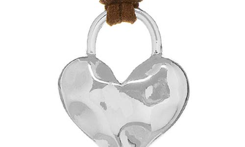 Marlyn Schiff Adjustable Heart Charm Suede Pendant Necklace In Multi