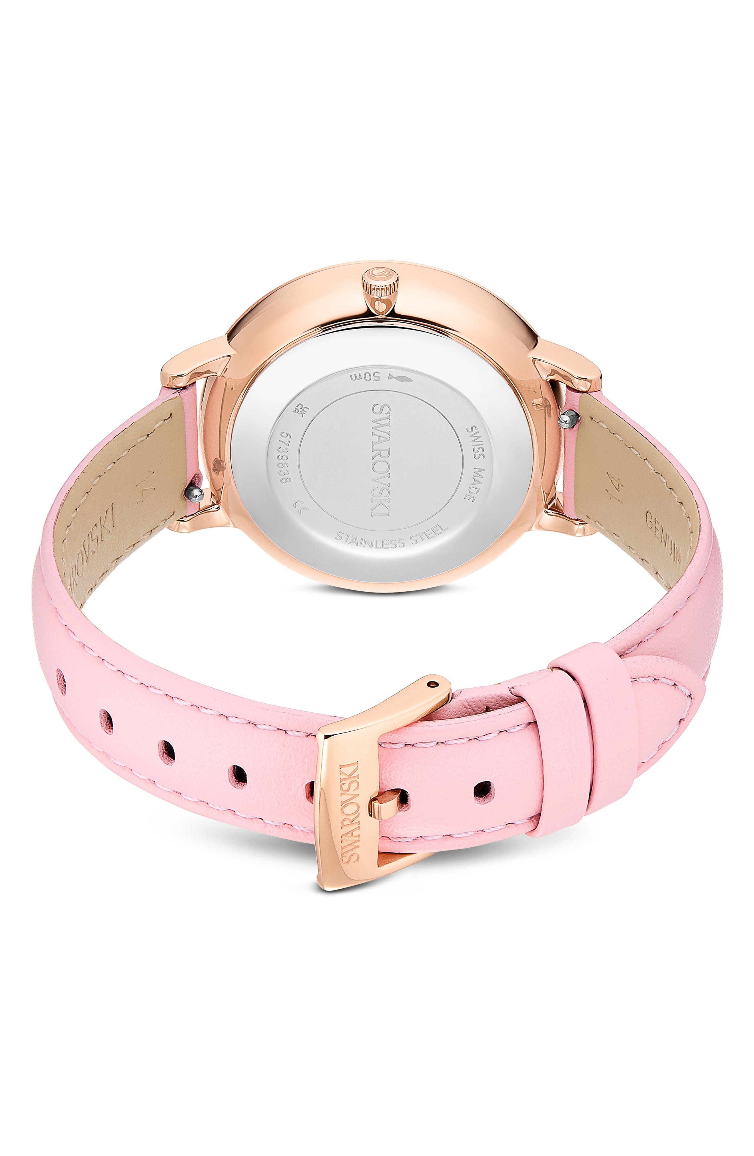 Crystal Teddy Leather Strap Watch, 35mm (Women) | Nordstrom