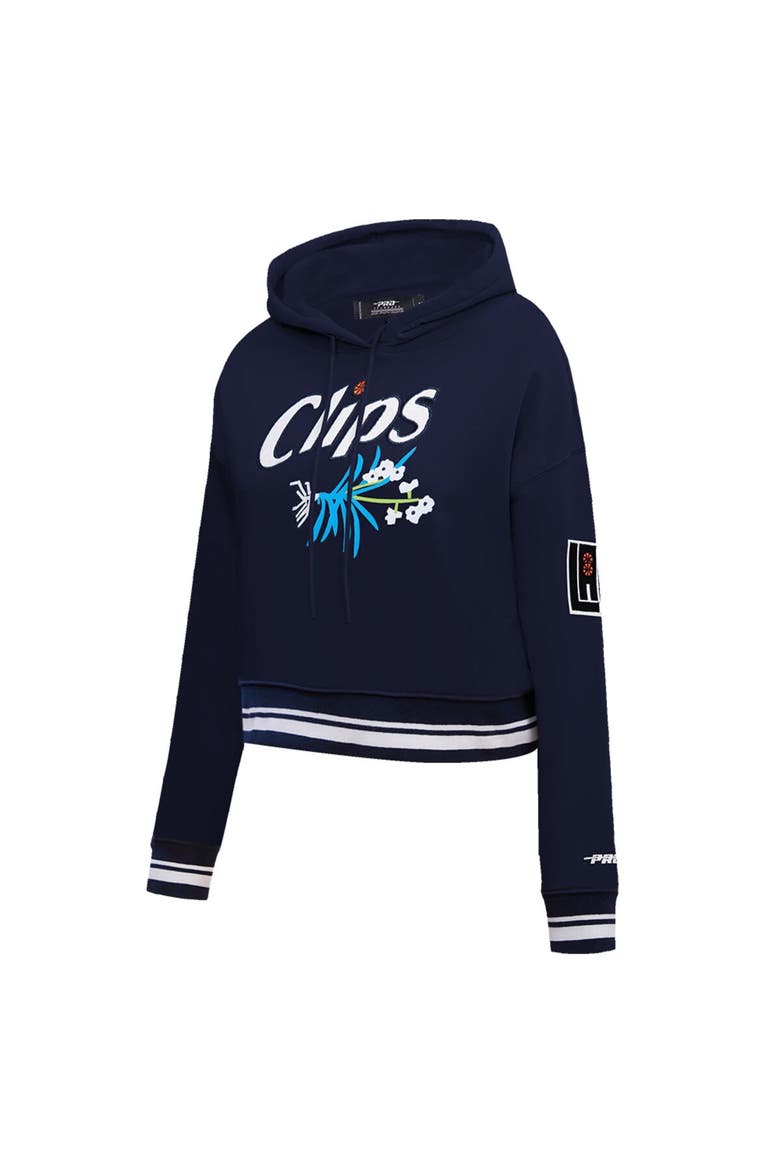 Women's Pro Standard Navy LA Clippers 2023/24 City Edition Cropped Pullover Hoodie, Alternate, color, Navy