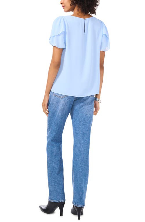 Vince Camuto Tulip Sleeve Chiffon Top In Sky