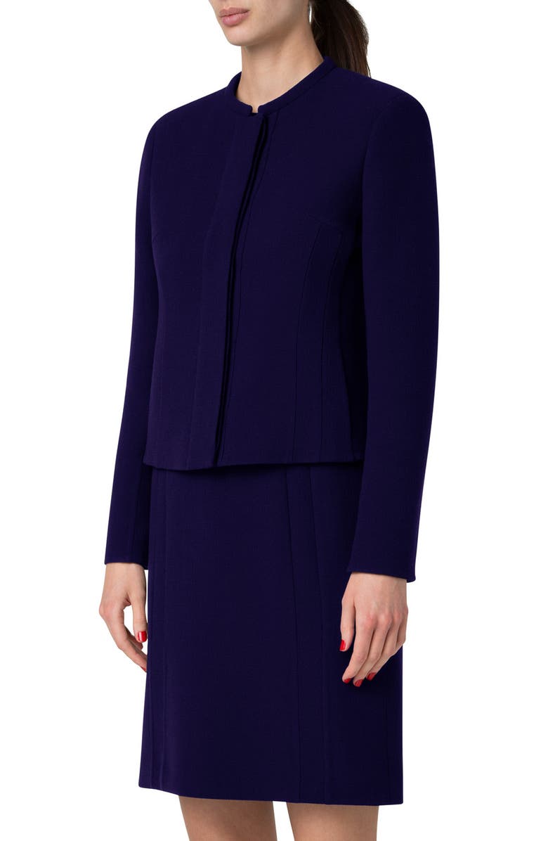 Akris West Double Face Wool Crepe Short Jacket, Alternate, color, 