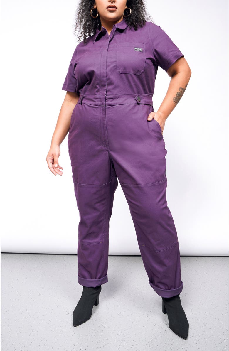 WILDFANG Essential High Waisted Coverall, Alternate, color, Plum