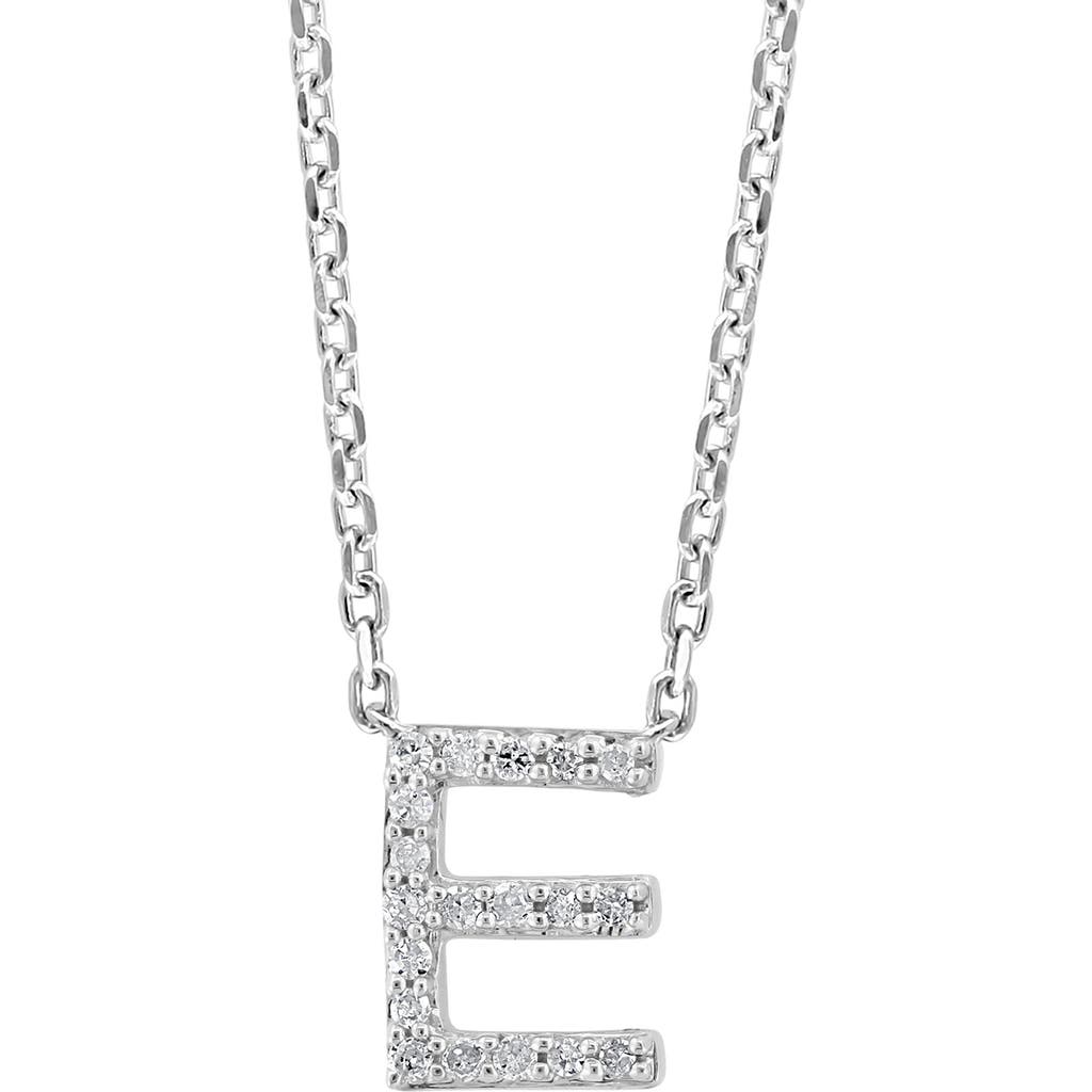 Effy Sterling Silver Pavé Diamond Initial Pendant Necklace In White-e