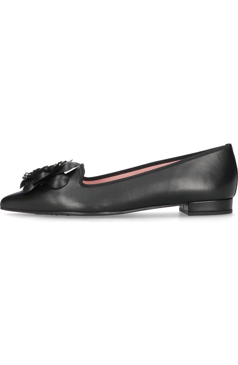 Pretty Ballerinas Pointed Flower Ballet Flat, Main, color, Black