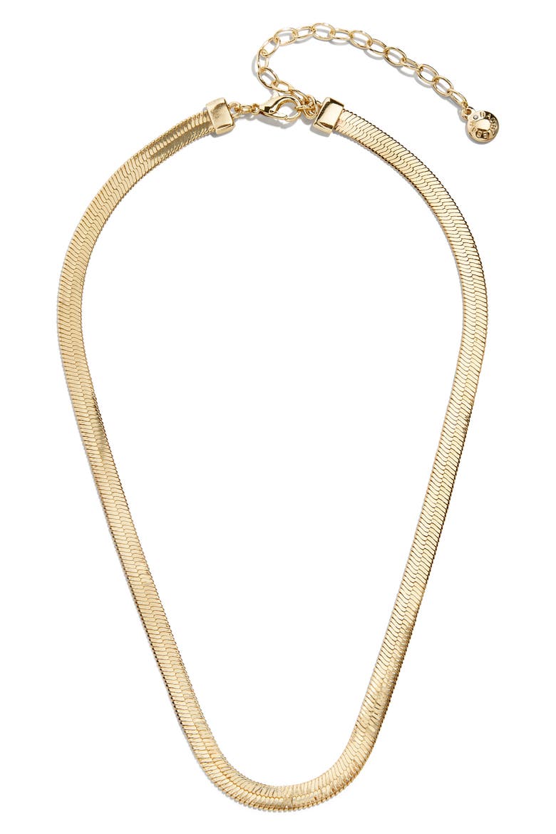 Gia Herringbone Chain Collar Necklace, Main, color, GOLD
