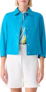 Akris punto Crinkle Napa Leather Trucker Jacket
