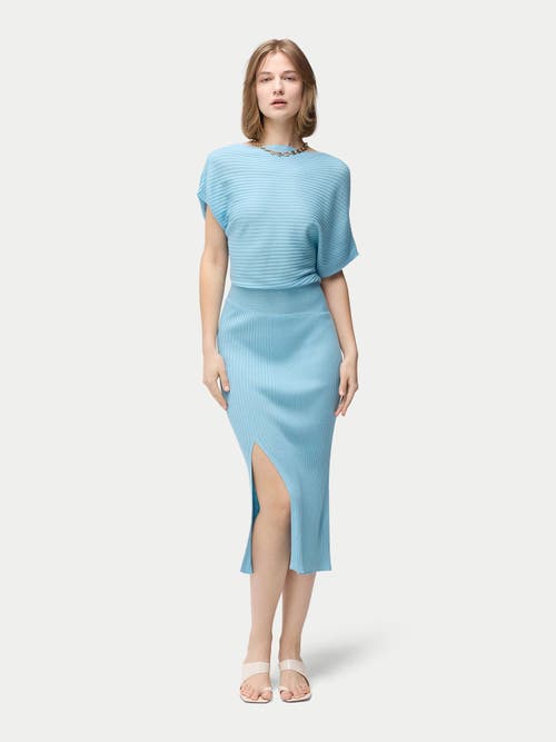 Gobi Mongolian Cashmere Cashmere Asymmetric Silk Dress In Clearwater