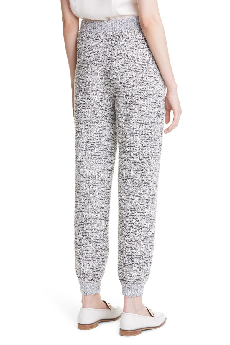 Bouclé Knit Jogger Pants, Alternate, color, BLACK/ ECRU