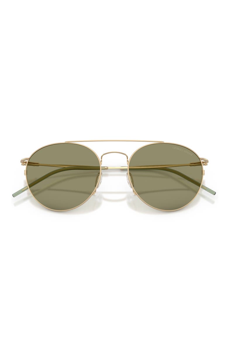 53mm Round Sunglasses, Alternate, color, MATTE PALE GOLD / GREEN