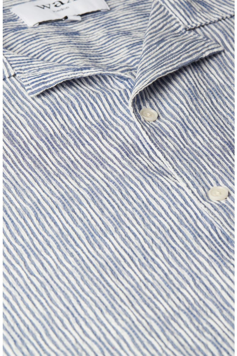Didcot Stripe Short Sleeve Button-Up Camp Shirt, Alternate, color, INDIGO WHITE STRIPE SEERSUCKER