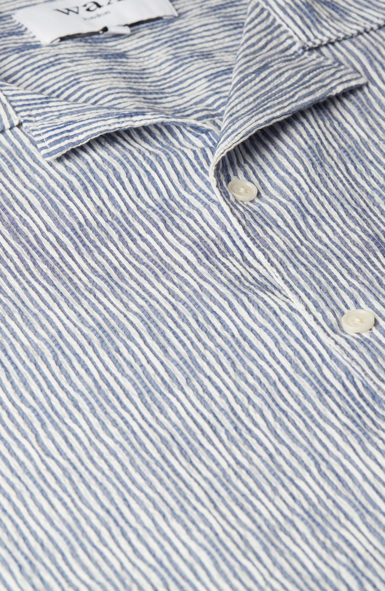 Wax London Didcot Stripe Short Sleeve Button-Up Camp Shirt, Alternate, color,