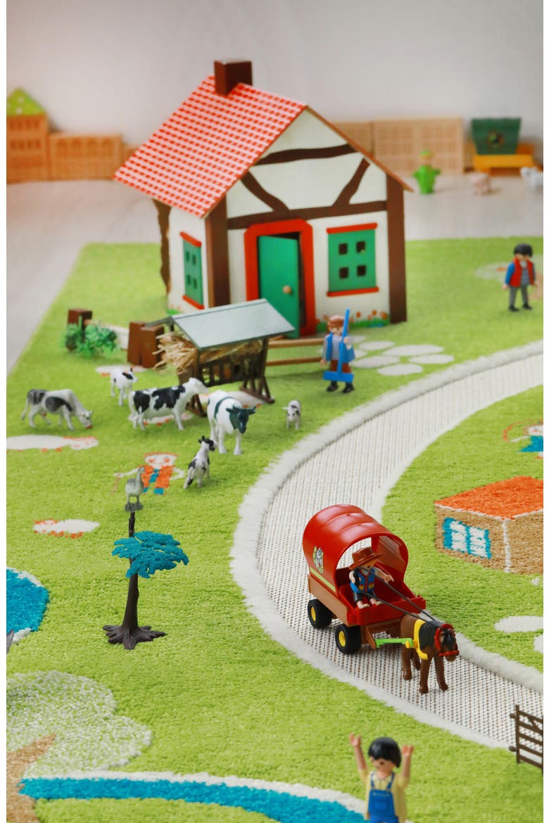 Farm Play Rug, Alternate, color, GREEN