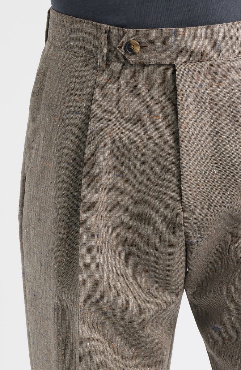 Paul Smith Pleated Wool Blend Dress Pants, Alternate, color, Beige