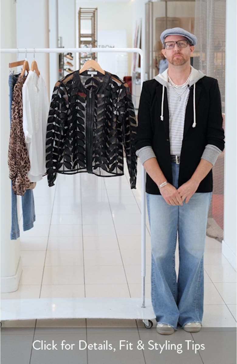 Mesh Leaf Jacket with Faux Leather Trim, sales video thumbnail