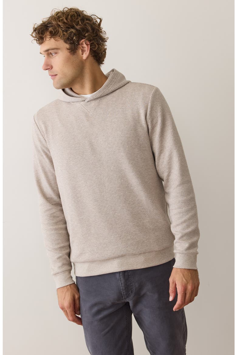 Waffle Knit Hoodie, Alternate, color, OATMEAL