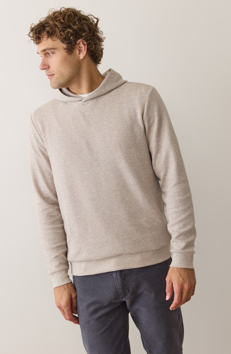 Marine Layer Waffle Knit Hoodie, Alternate, color, Oatmeal