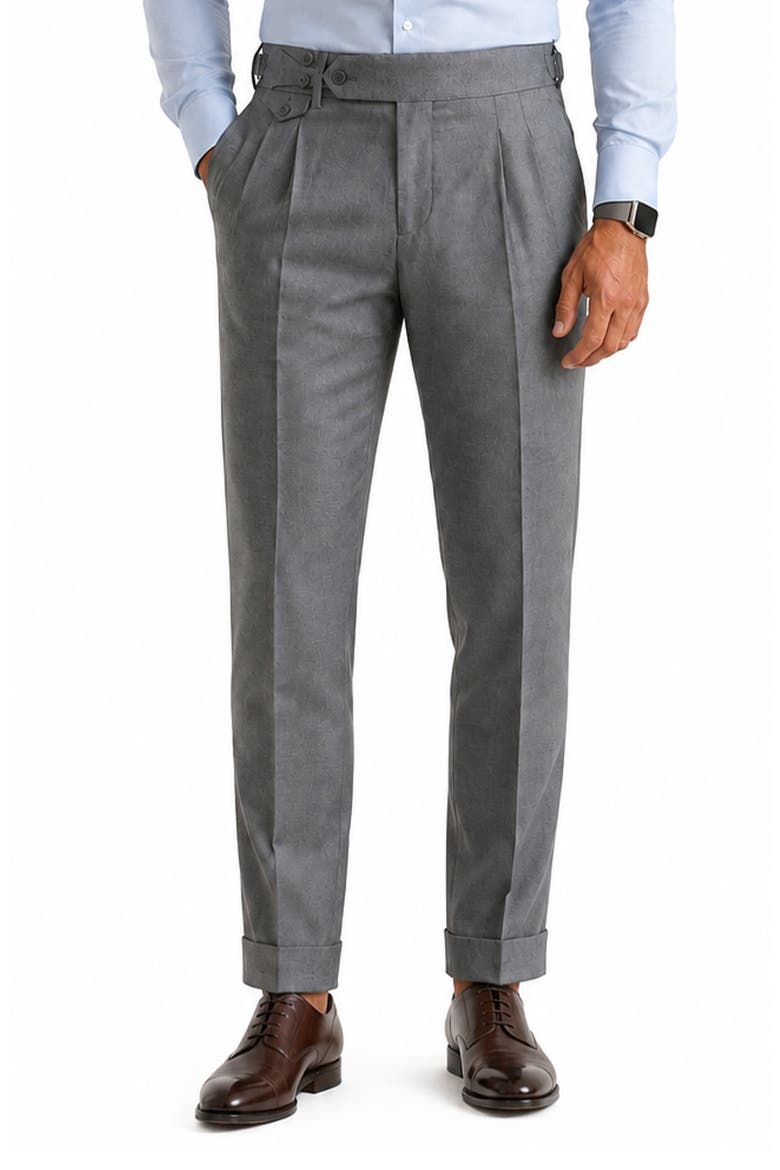 Marthyr Pleated Trousers, Main, color, GREY