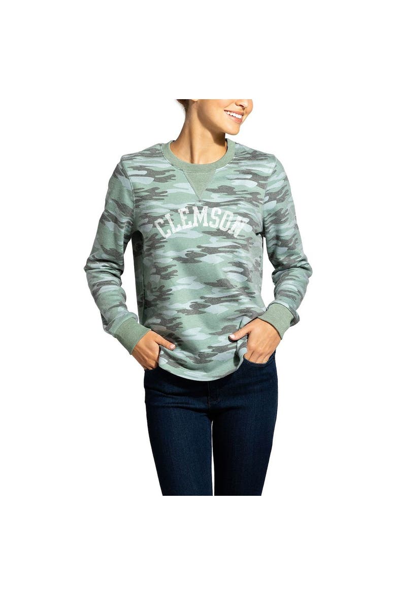 Women's Camo Clemson Tigers Comfy Pullover Sweatshirt, Alternate, color, Camo