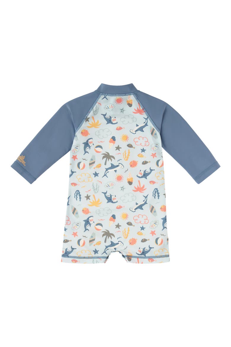 Long Sleeve Swim Romper, Alternate, color, Sharks Cove