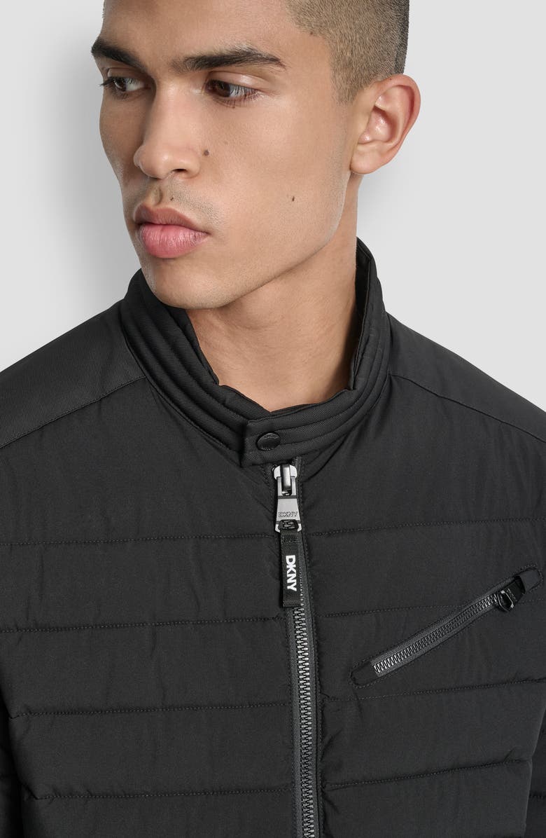 DKNY Lightweight Moto Puffer Jacket, Alternate, color,