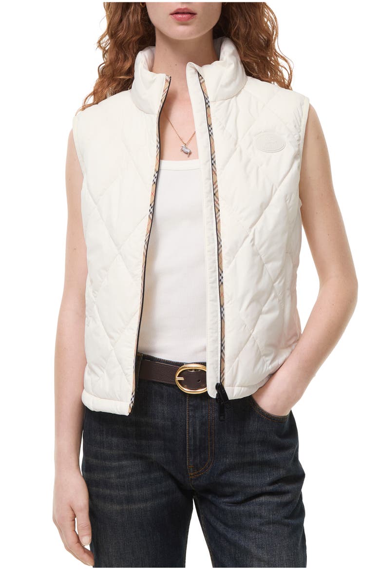Packable Quilted Nylon Cheswick Gilet, Main, color, Tundra white