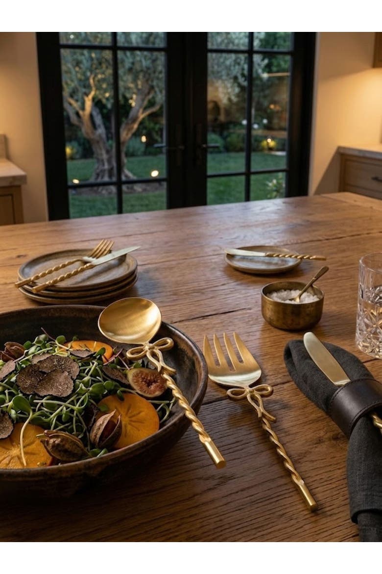 Imperial Salad Servers, Alternate, color, Gold