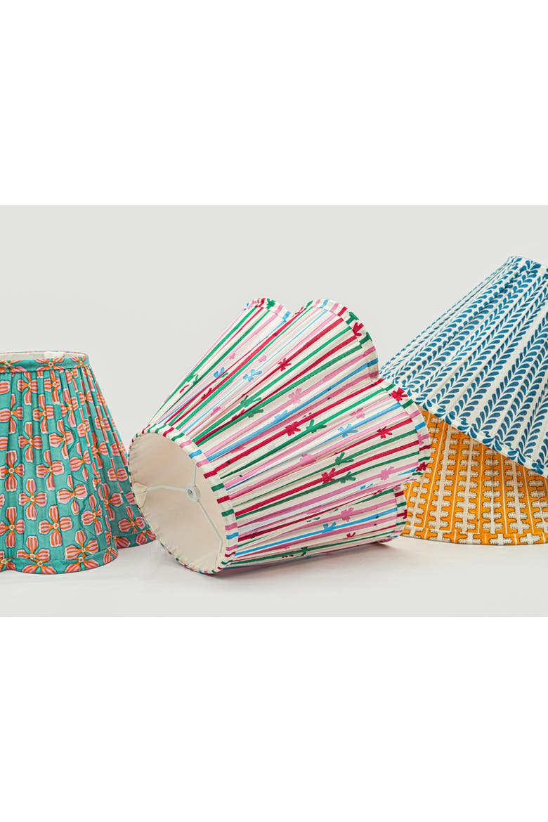 Petals Handblocked Lampshade, Alternate, color, Petals
