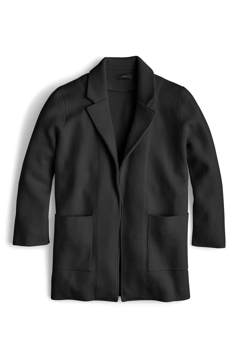 New Lightweight Sweater Blazer, Alternate, color, BLACK