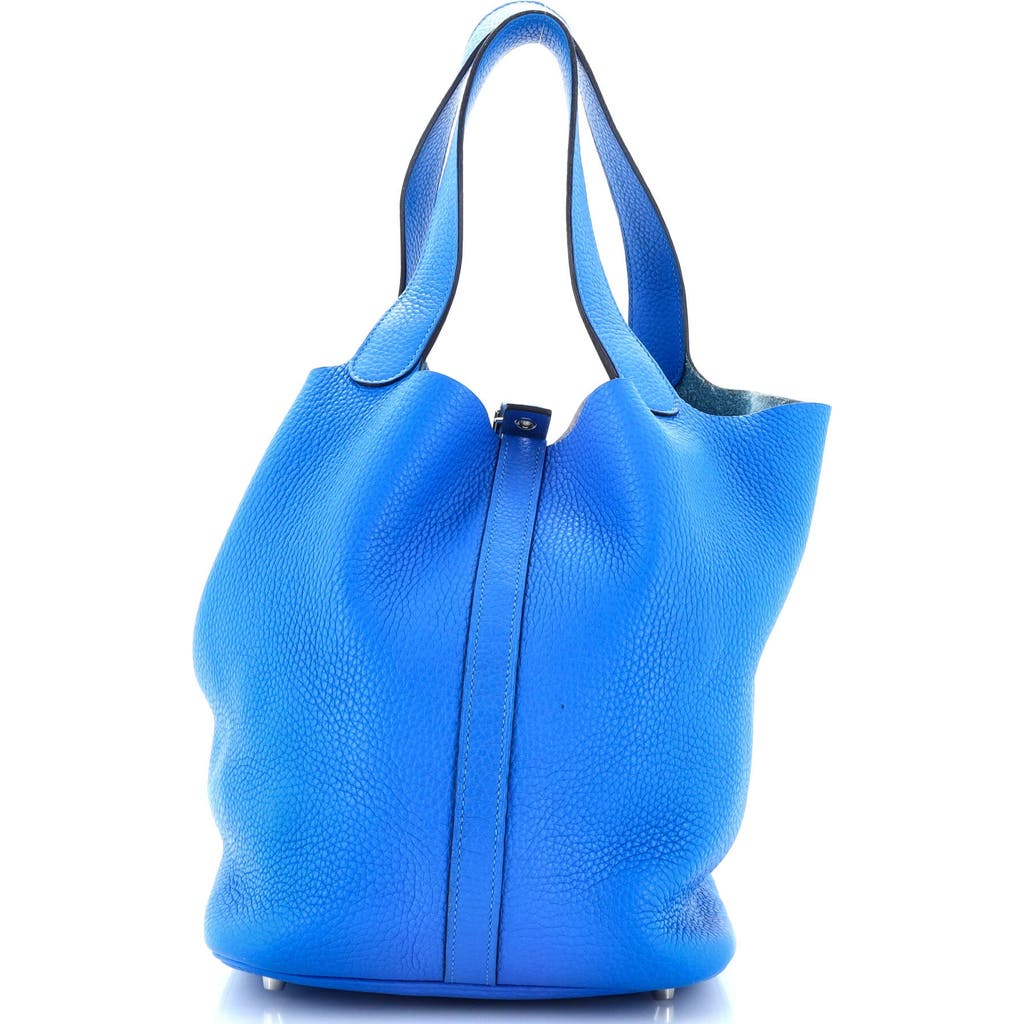 Pre-owned Hermes Hermes Picotin Lock Bag Clemence Gm In Blue