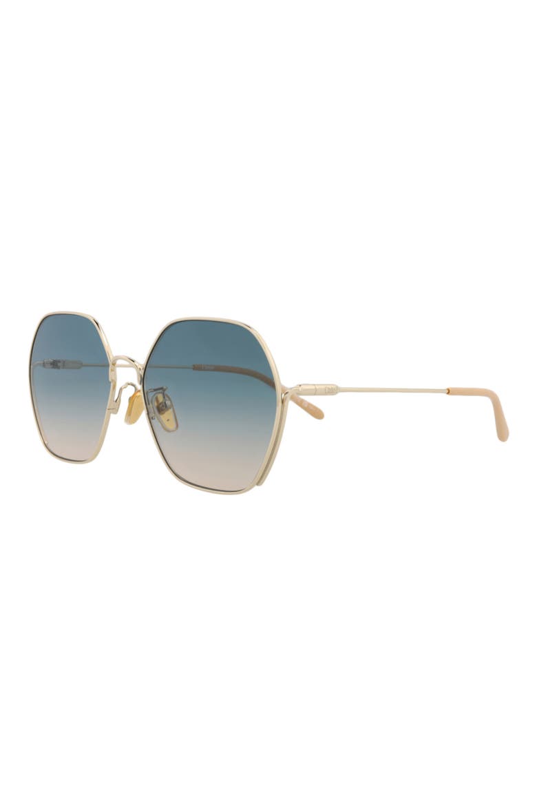 59mm Rectangular Gradient Sunglasses, Alternate, color, GOLD/ GREEN