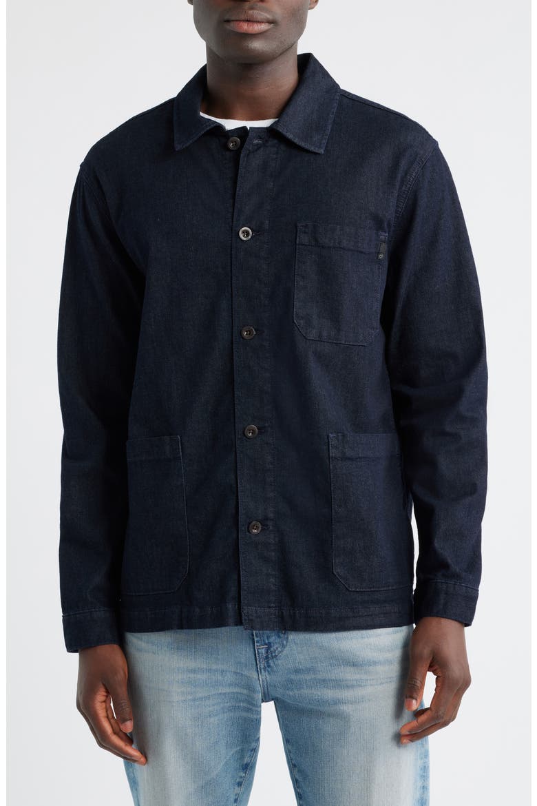 Roari Stretch Denim Chore Coat, Alternate, color, MARINE