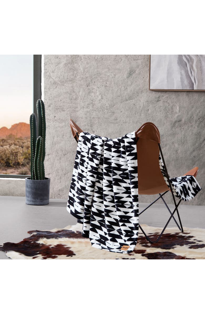 Wrangler Geometric Throw Blanket, Alternate, color, Black