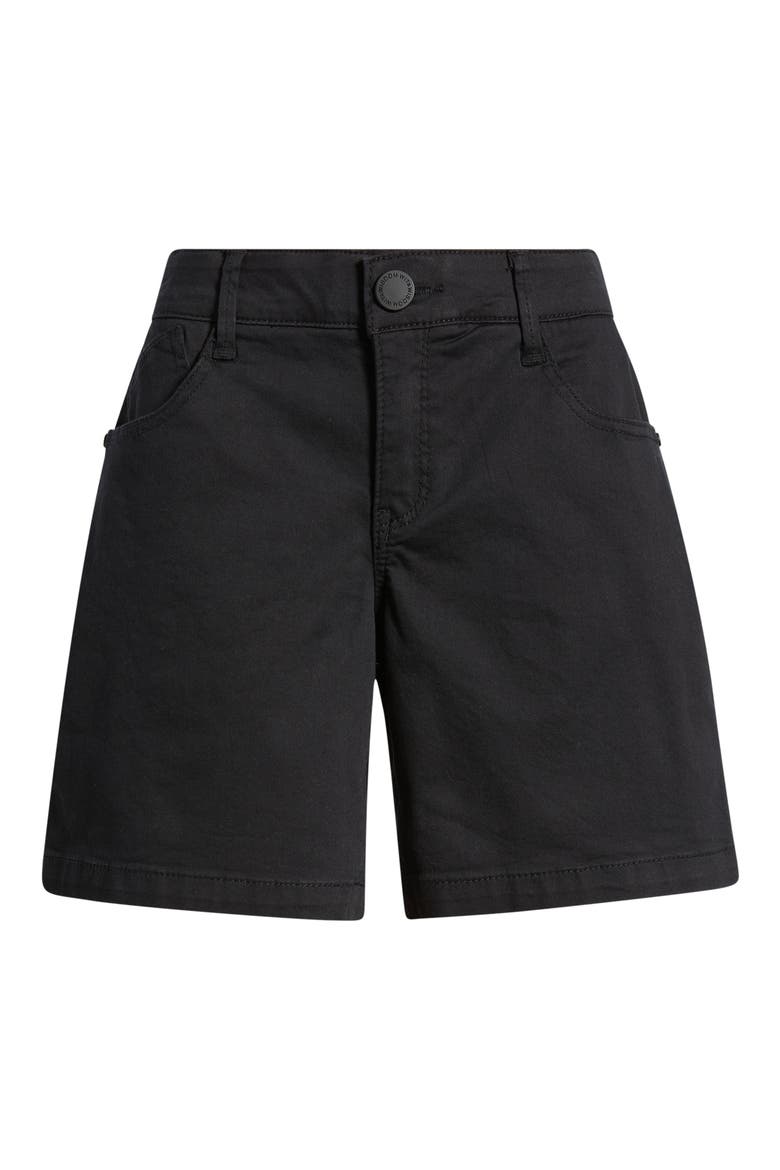 Mid Length Stretch Twill Shorts, Alternate, color, BLACK