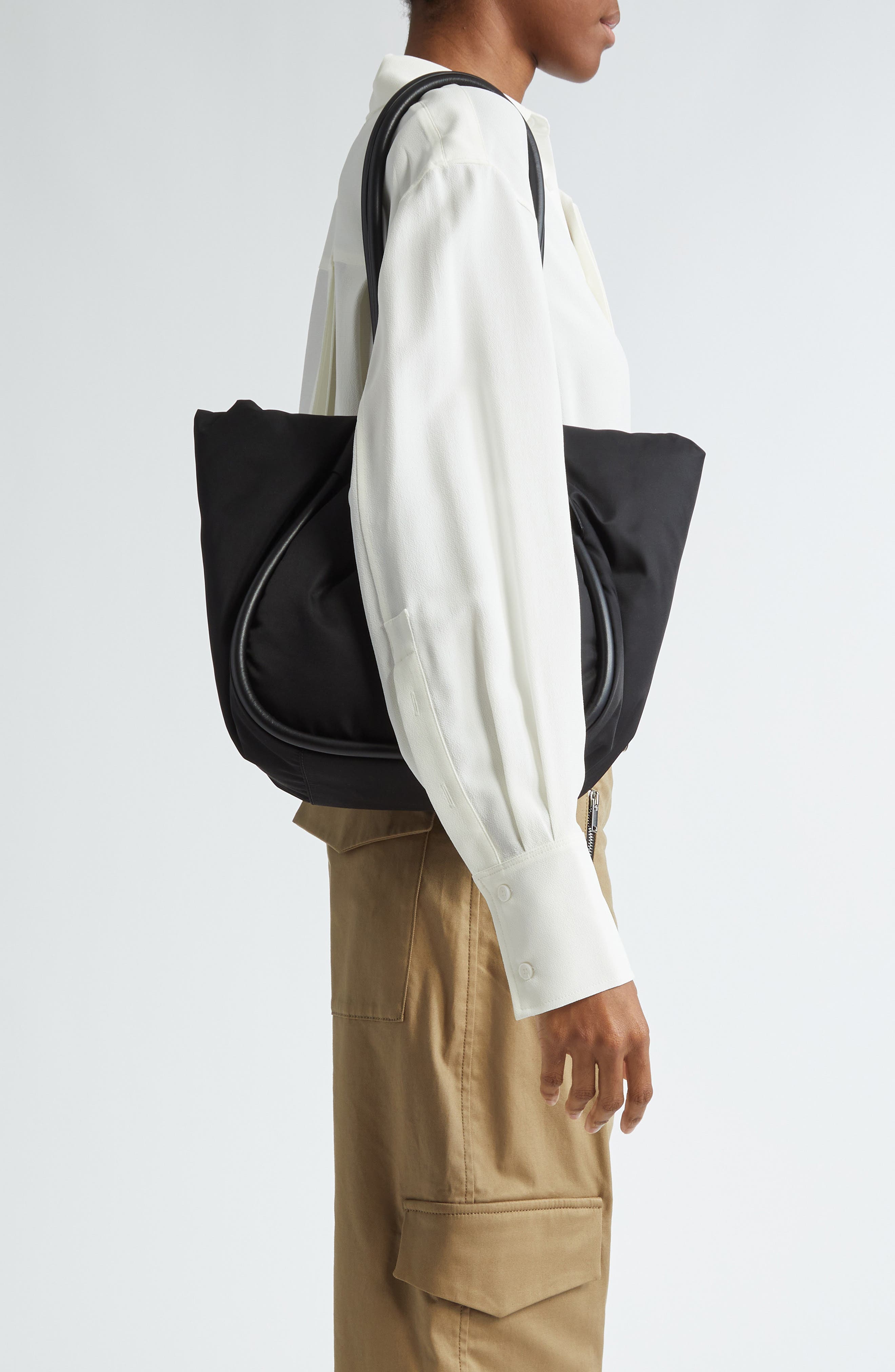 Proenza Schouler Large Ruched Nylon Tote, Alternate, color, 