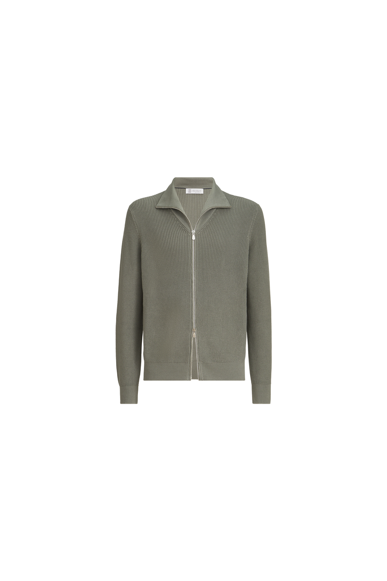 Half English Rib knit cardigan, Alternate, color, Military