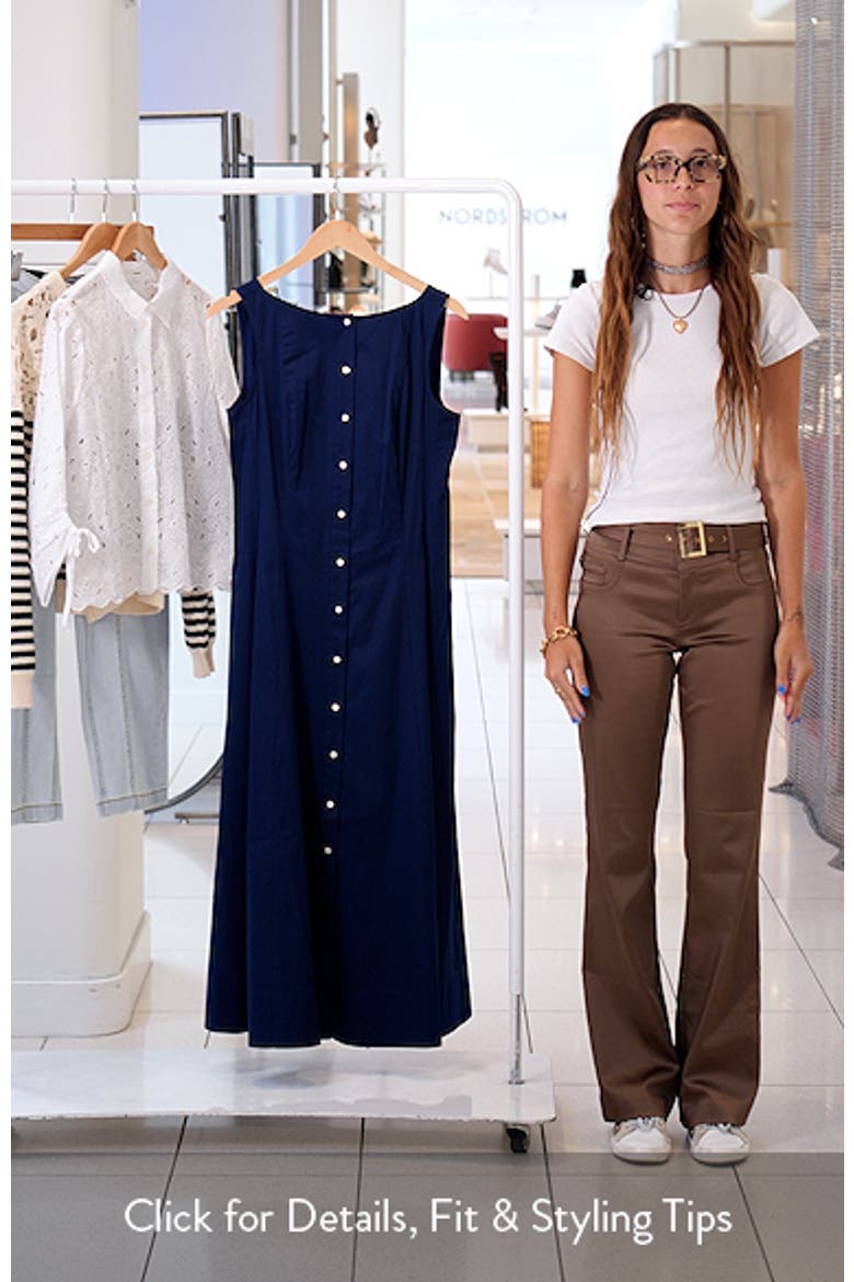 Sleeveless Paneled Cotton Shirtdress video