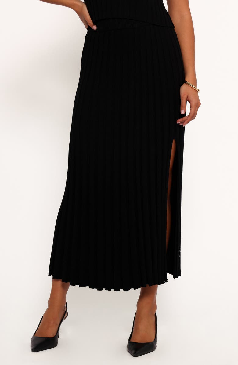 Petal & Pup Carson Knit Midi Skirt, Main, color, Black