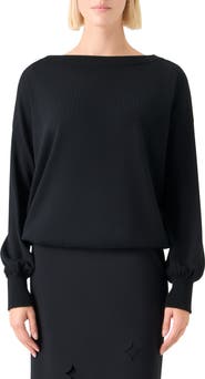 Akris punto Boat Neck Virgin Wool Sweater