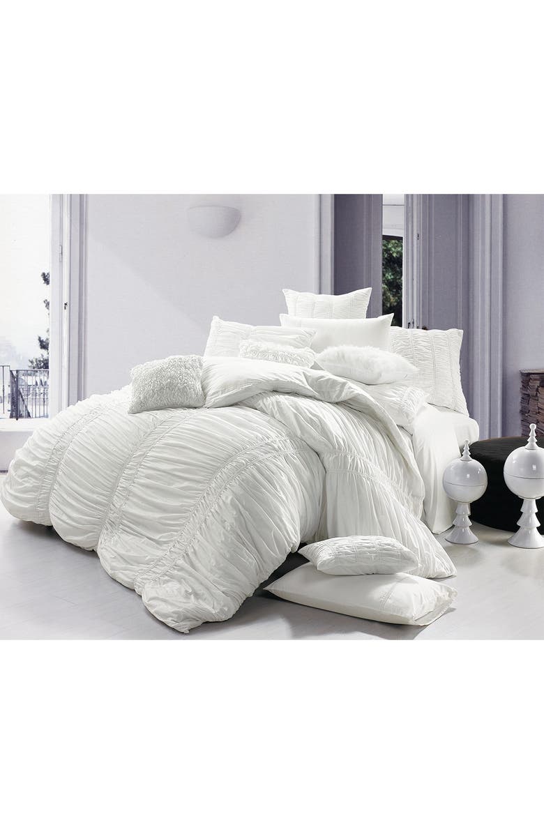 MELANGE HOME Full/Queen Belle Embroidered Duvet Set - White, Main, color, White