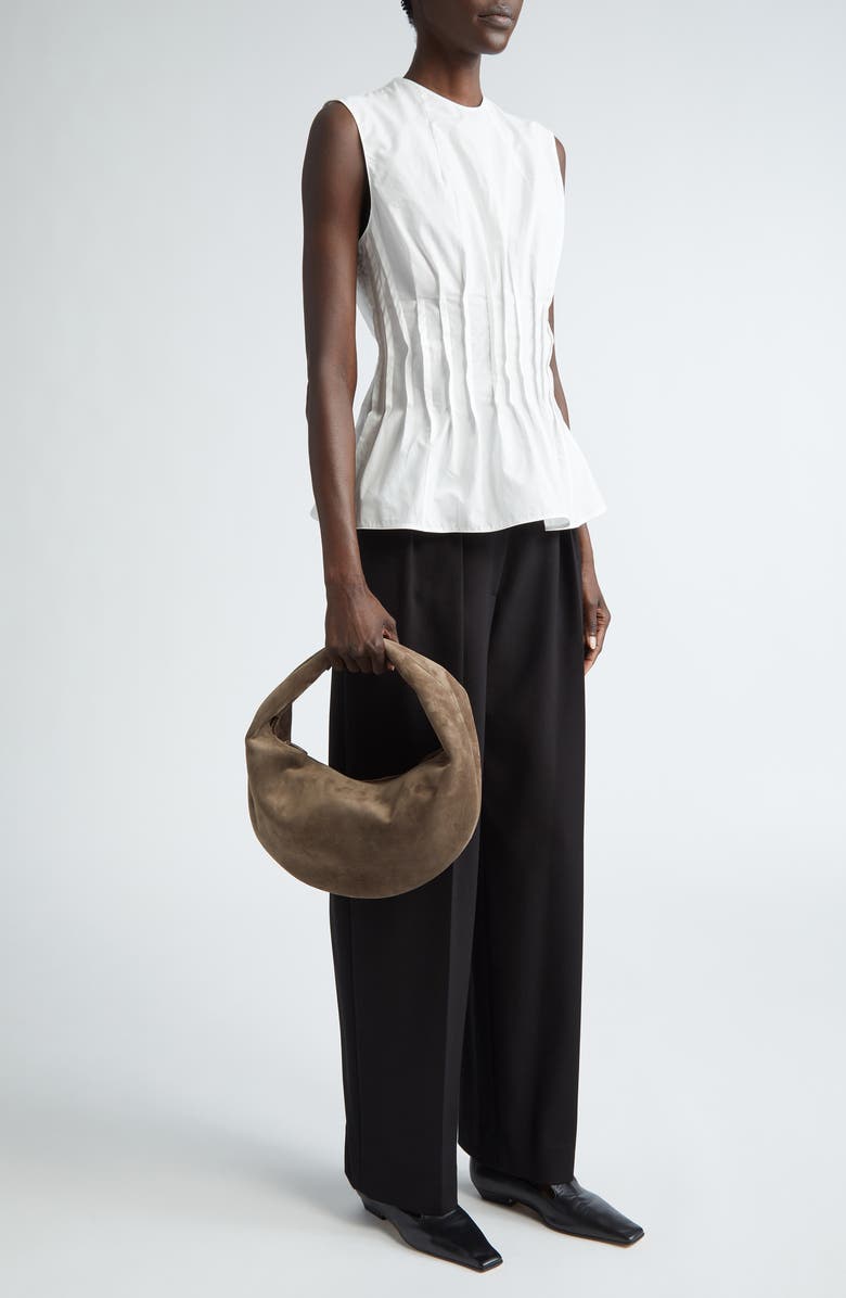 Khaite Medium Olivia Suede Hobo Bag, Alternate, color, Toffee