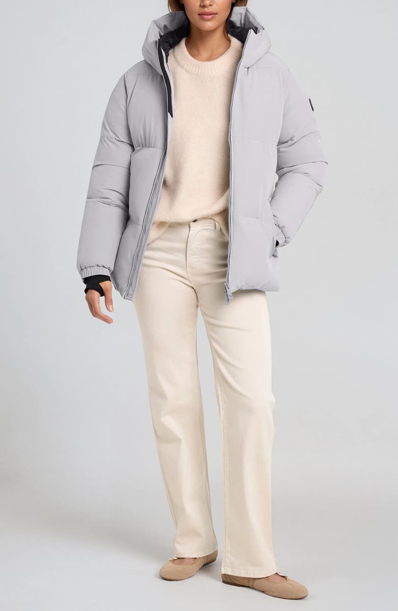 Noize Stacy Water Resistant Hooded Puffer Jacket, Alternate, color, Silver