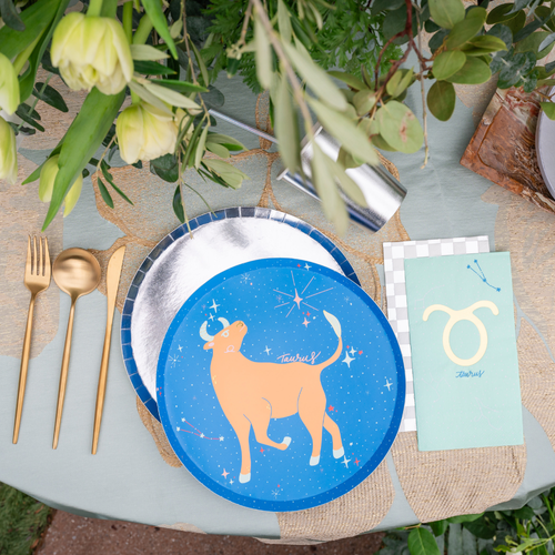 Jollity & Co Zodiac Themed Dinner Plates In Taurus