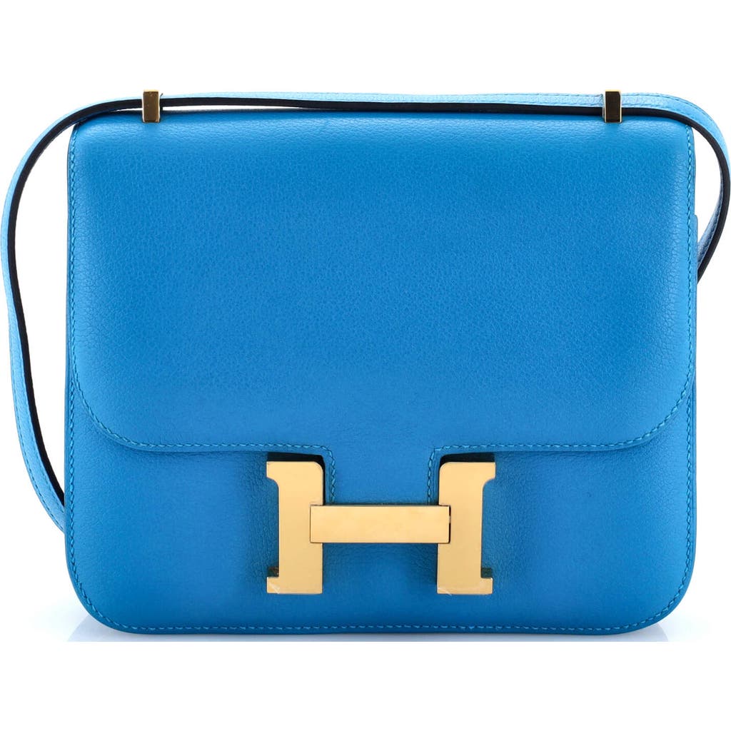 Pre-owned Hermes Hermes Constance Bag Evercolor 18 In Blue