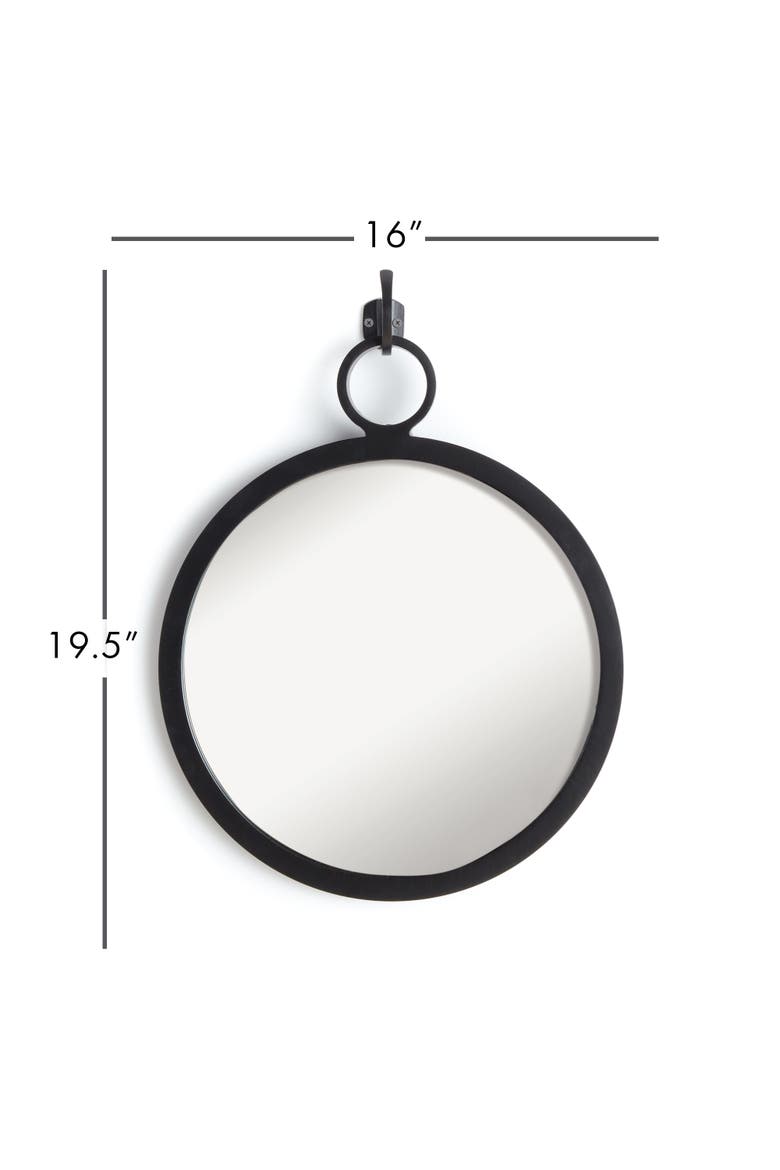 Eliana Black Framed Round Decorative Wall Mirror, Alternate, color, Black