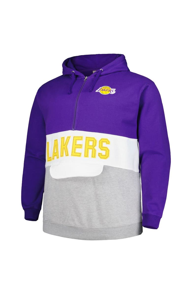 FANATICS Men's Fanatics Branded Purple Los Angeles Lakers Big & Tall Anorak Half-Zip Hoodie, Alternate, color, Purple