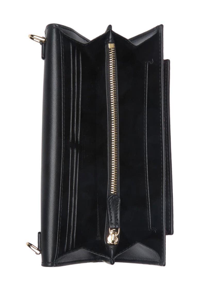 McQueen Skull Pebbled Wallet with Chain Strap, Alternate, color,