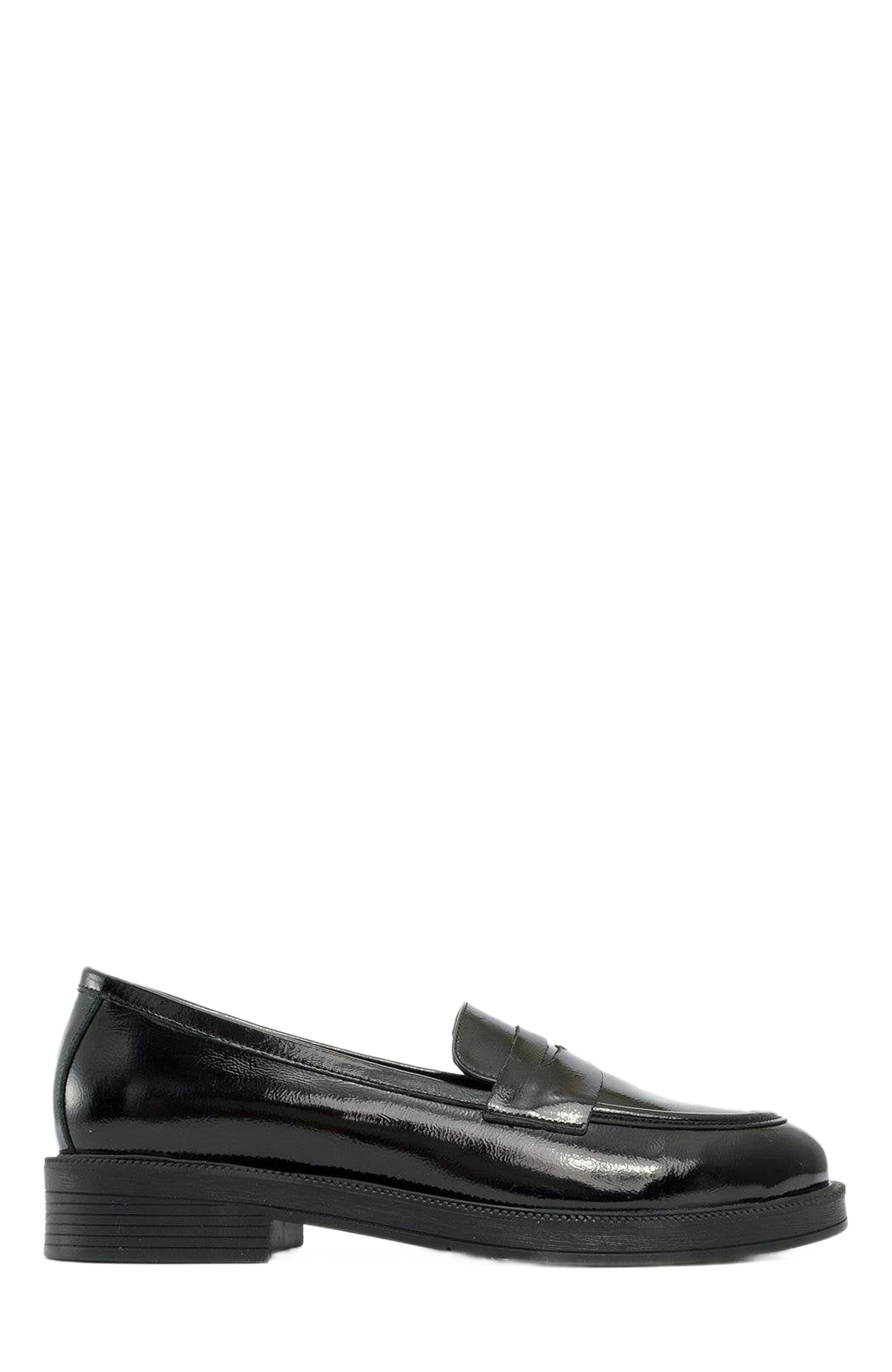 Forever & Always Shoes Bree Platform Penny Leather Loafer, Main, color, Black Patent Leather